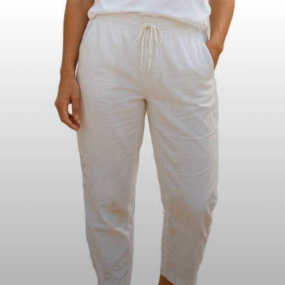 L.L. Bean White Canvas Crop Pants Elastic Waist 24W NWT - Picture 11 of 11